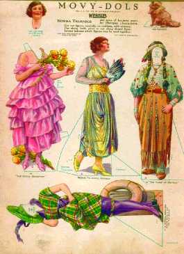 Featured is a paper doll insert in a 1919 Photoplay magazine featuring the movie actress, Norma Talmadge.